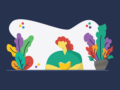 Reading art character colorfull design flat graphic illustration imagination read simple study trending vector workfromhome