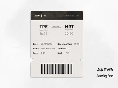 DailyUI #O24＿Boarding Pass app app icon dailyui design illustration