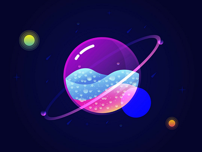 Glass planet art design glass graphics icon illustration illustrator logo planet ui ux vector