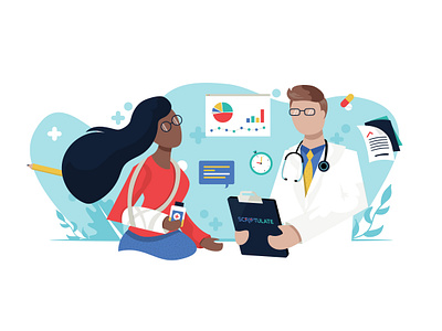 Scriptulate Website Illustration Redesign adobe illustrator app blue flat icon illustration medical medical app medical illustration minimal redesign ui vector web