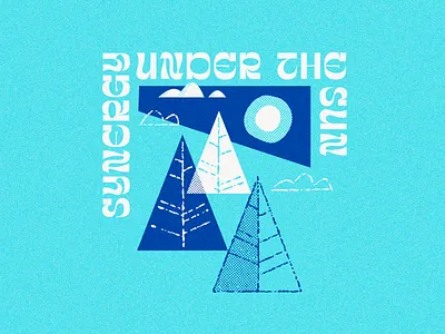 Synergy!...and Shapes! geometric halftone illustration midcentury outdoors t shirt trees tshirt