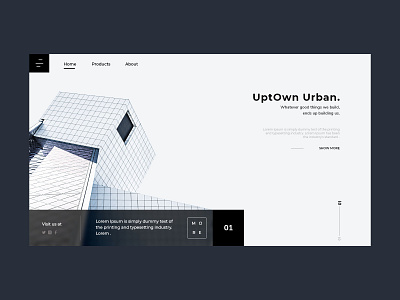 uptown urban webpage concept branding design illustration minimal type typography ui ux web website