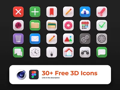 π€€Big Sur Icons Pack π€€ 2020 3d animation big sur c4d cinema 4d free icons iconset illustration interaction macos neumorphism pack perspective trends ui