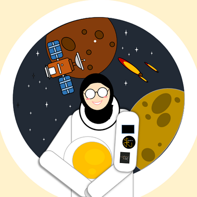 Eka Astronout animation design icon illustration vector