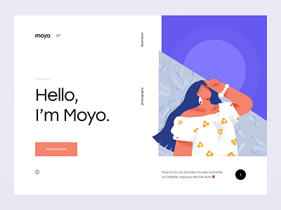 Moyo. ai branding character character design clean design female flower girl illustration illustrator krixi logo showcase ui