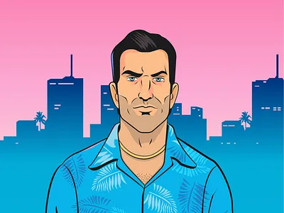 Tommy Vercetti art character design fanart game gta illustration illustrator rockstargames vector vicecity