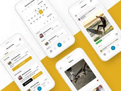 EarlyBeep - The host interface activities app booking calendar feed gallery host lessons mobile participant photo product design