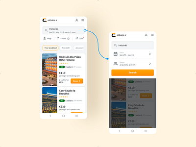 Online Hotel reservation Web Application application booking design hotel app product search bar search results travel ui usability ux