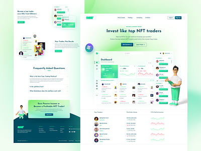 NFT Trading Landing Page 3d buy case study crypto design landing page minimal mint nft sell sol solana trade trading trending trendy ui ux web design website