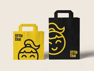 Little Thai Takeout Restaurant branding design food graphic design identity illustration logo restaurant takeout thai thai food type