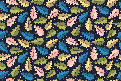 Oak Leaf Pattern decorative defoliation foliage forest leaf leaf fall leaves nature oak ornament pattern seamless