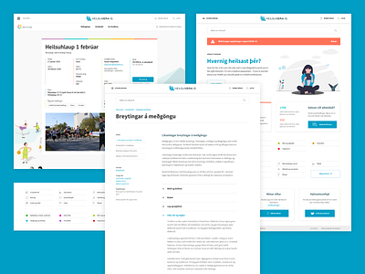 Heilsuvera article clean event front page health healthcare iceland information medical ui elements uidesign