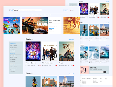 Landing Page - Ticket Booking concept design events movie ticket booking ui uiux user interface design web design