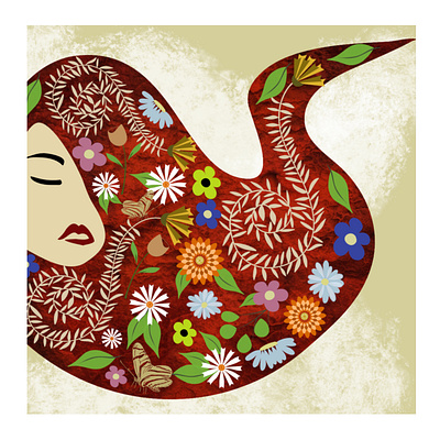 Dreaming of flowers adobefresco design digitalpainting flat graphicdesign illustration procreate surfacedesign