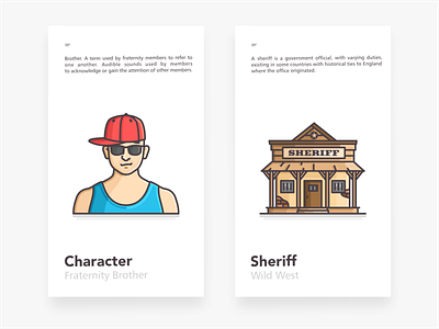 Character & Sheriff office branding character design fraterity house icon icon set illustration location member office place sheriff vector wiald west