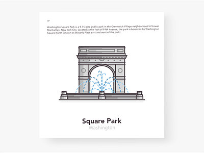 Square Park branding design fountain icon icon set illustration location map outisede park place square park usa vector washington wather