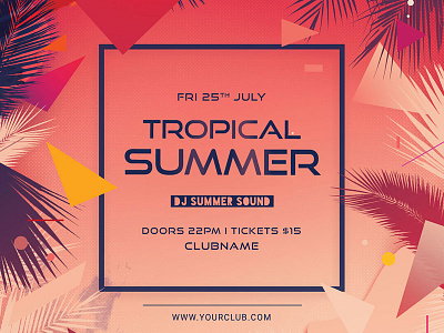 Summer Flyer abstract creative design designs download exotic exotically flyer graphic design graphicriver photoshop poster psd template tropical