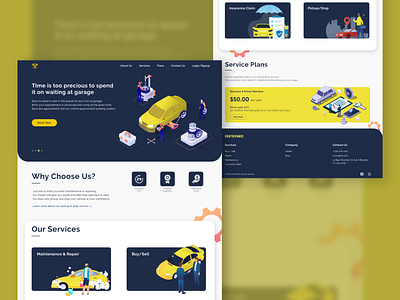 Landing Page design fro Auto Repair firm adobe xd design inspiration landing page landingpage logo logo design material design material ui materialdesign product design ui uiux user experience ux webapp website website concept website design website interface