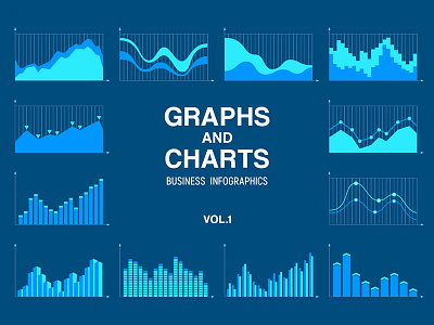 Statistic, business data graphs and charts vector set. Infograph analytics business chart column curve data diagram element finance graph graphic growth infographic information line marketing statistic vector visualization web