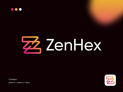 ZenHex logo design brand identity brand identity design branding business company creative creative logo ecommerce letter logo lettermark logo designer monogram redesign smart logo tech logo visual identity design zh logo