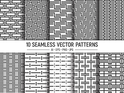 10 seamless geometric vector patterns art background clip fabric pattern collection