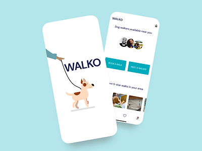 WALKO – A trusted dog walking service app design mobile app design product design prototyping research ui uiux design user research ux wireframing