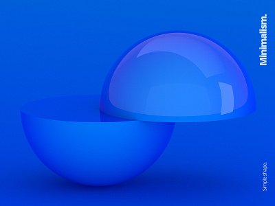 Minimalism 3d abstract art blender blue clean design illustration minimalism render shape simple sphere visual