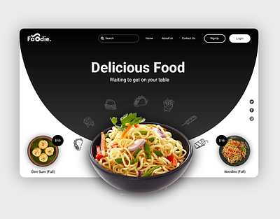 Foodie - Website UI Design adobe xd branding colors concept creative design eat food foodie healthy homepage logo top trending typography ui uiuxdesign ux web design website