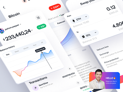 🔥Multi-Currency Wallet and Lightning Swap App🔥 banking bitcoin coin crypto wallet cryptocurrency currency experience design icons interface design investment light mode mobile nft swap trade transaction wallet wire