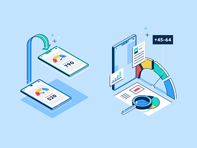 Credit Info credit credit score isometric phone vector