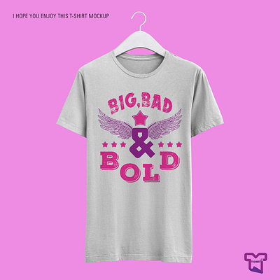 Big, Bad and Bold lady, women's pink, purple color t-shirt desi bad tshirt big tshirt bird bird tshirt birds tshirt bold tshirt branding branding design branding tshirt creative creative logos illustration lady tshirt pink tshirt purple tshirt tshirt typography vector