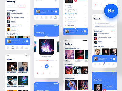 Musig - Music App UI Kit 2020 trend app best dribbble shot creative devignedge library mobile mobile app mobile app design mobile ui music music app music player player player ui search trending ui ui design uidesign