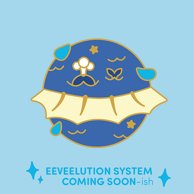 Vaporeon Enamel Pin! adventure eevee eeveelution enamel pin illustration kickstarter space vaporeon vector