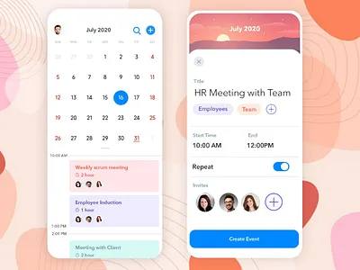 Event Planning App android app app designing app development b2cinfosolutions covid 19 ui