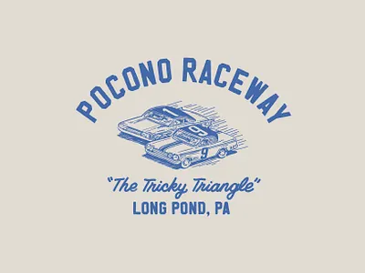 POCONO RACEWAY cars illustration nascar pocono racecar racing tshirt design