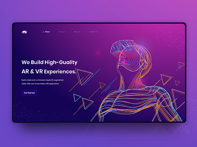 Augmented reality & Virtual reality augmented reality branding dark ui design dribbble gaming illustration landingpage ui ux design vector virtual reality visual visual design web page webdesign