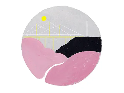 Bridge over Pink River acrylic creative doodle draw drawing dribbble illustration illustrator illustrazione inspiration inspire paint painting pink sketch