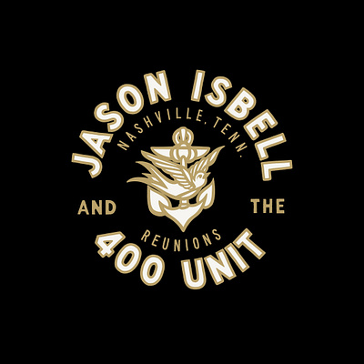 Isbell circle lockup final country hand lettering illustration isbell logo nashville screen print tshirt design