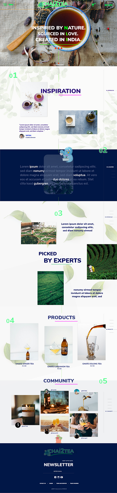 Tea maker company website app branding design minimal type typography ui ux web website