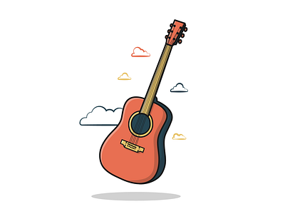 Guitar clouds digitalart graphicdesign guitar vector vectorillustration