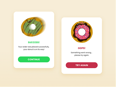 Daily UI :: 011 - FlashMessage dailyui design donut flash message graphic ui