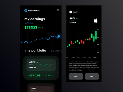 Finance App Concept - Mobile Screens agency app bank business card dashboard design finance finance app finance business fortune500 ios product design sketch stock stock market stocks stocktrading transaction ui