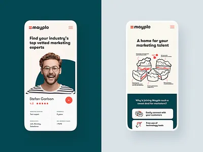 Mayple Mobile Website design design studio graphic design graphics illustration interaction interface marketing mobile screens mobile ui mobile website profile page ui user experience user experience design user interface ux web design web marketing website