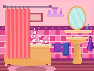 Cute Bathroom Illustration affinity art affinity designer bathroom design illustrator vector art vector artwork vector illustration