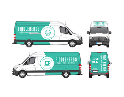 Fiddleheads Coffee Van Graphic branding design icon van vehicle wrap