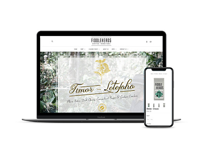 Fiddleheads Coffee E-commerce Website bigcommerce branding design e commerce graphic design logo ux web webdesign website