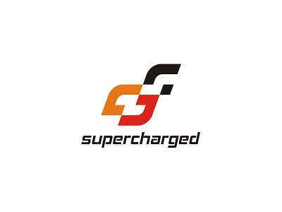 SUPERCHARGED abstract branding identity orange racing red rocket super