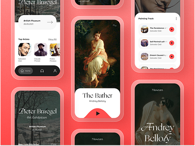 Museum Online Exhibition & Excursion App app app design application art audio audio player bruegel concept excursion exhibition museum ogg online pictures player player ui prototype ui uiux ux