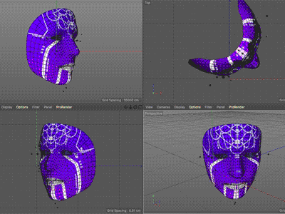 Facial UI test 3d ar avatar cosmic facial filter mask masks paint ritual space spark tribal vr