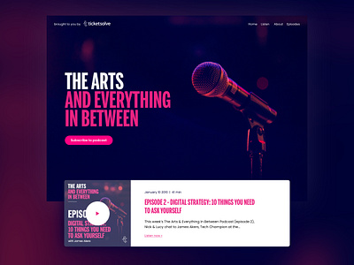 Podcast Homepage app dailyinspiration design designer designinspiration digital ui uiux ux web